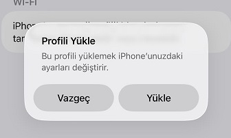 iPhone eduroam profil yükleme onayı