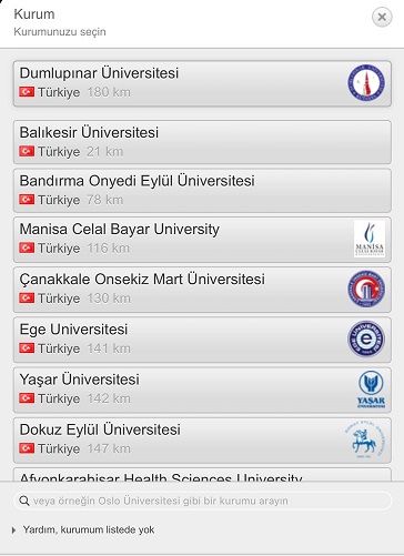 CAT Eduroam yükleyici seçme ekranı