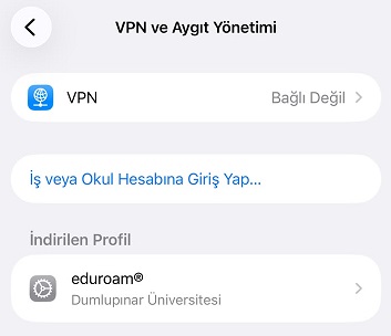 iPhone indirilen profil bildirimi