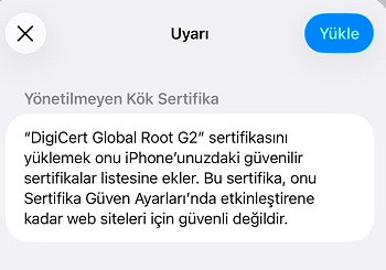 iPhone eduroam profil sözleşmesi ekranı
